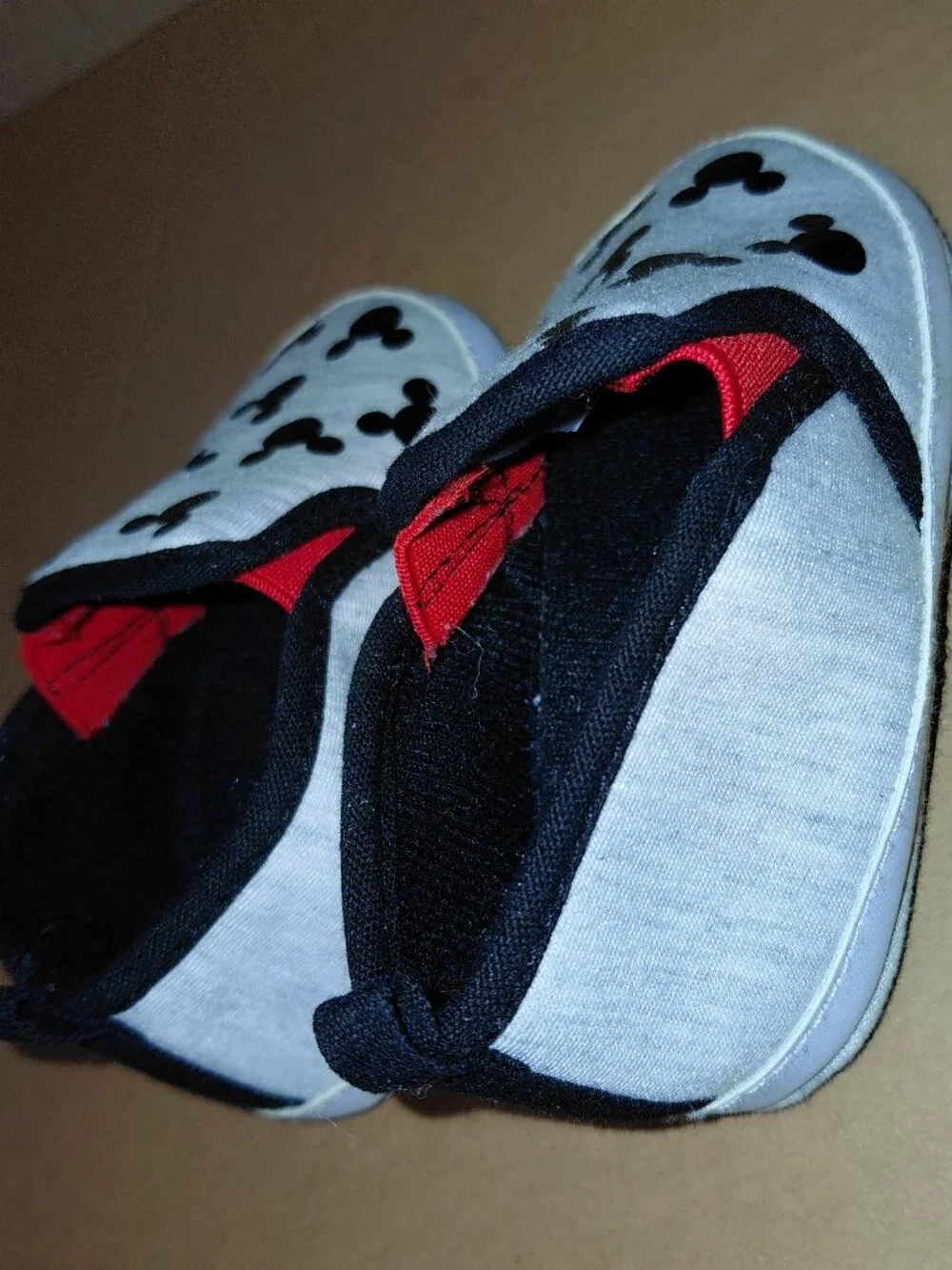 Disney Mickey Mouse Black Infant Prewalker Soft Sole Slip-on Shoes